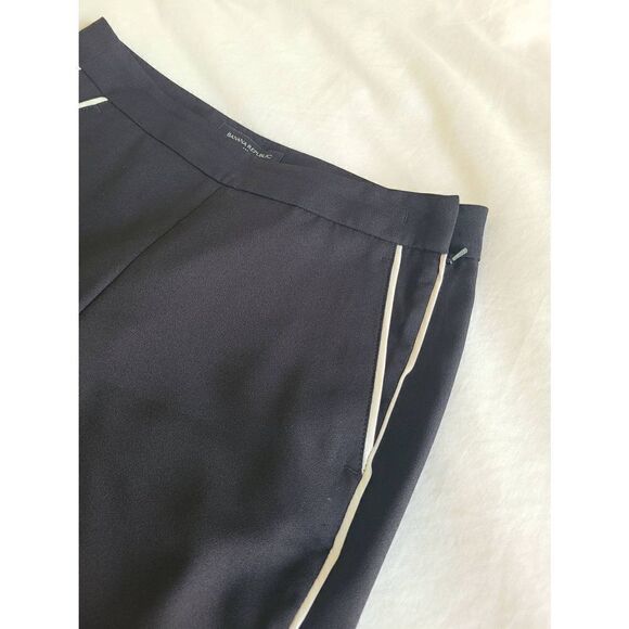 Banana Republic Blake Crop Pants Women's Size 00P Black 100% Polyester Wide-Leg - Picture 2 of 5
